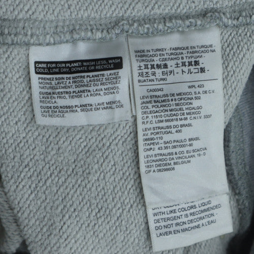 Levi's Men's Grey Pullover Hoodie Medium Logo Fleece Sweatshirt