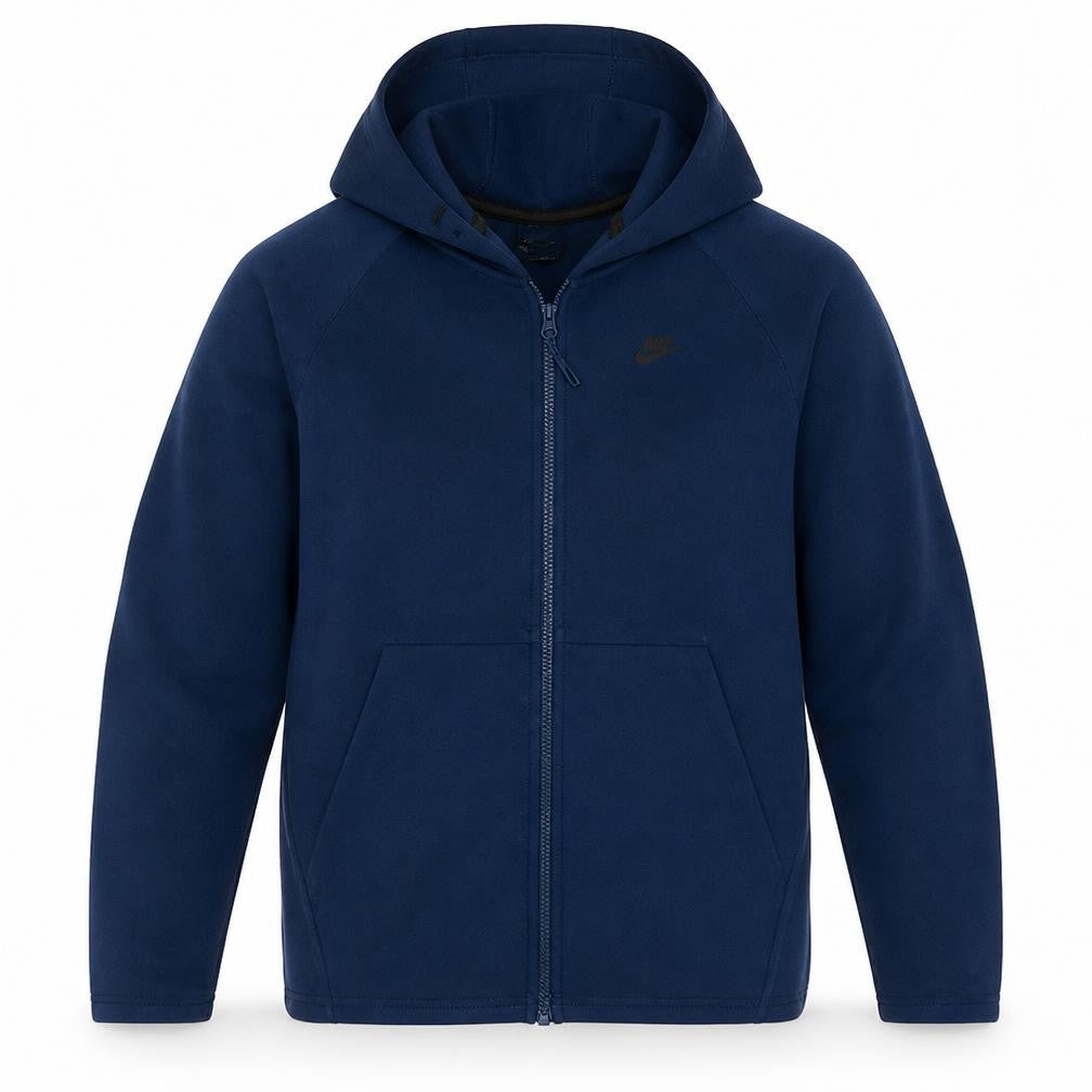 Nike Men's Blue Full Zip Hoodie L Regular Fit Fleece Sweatshirt