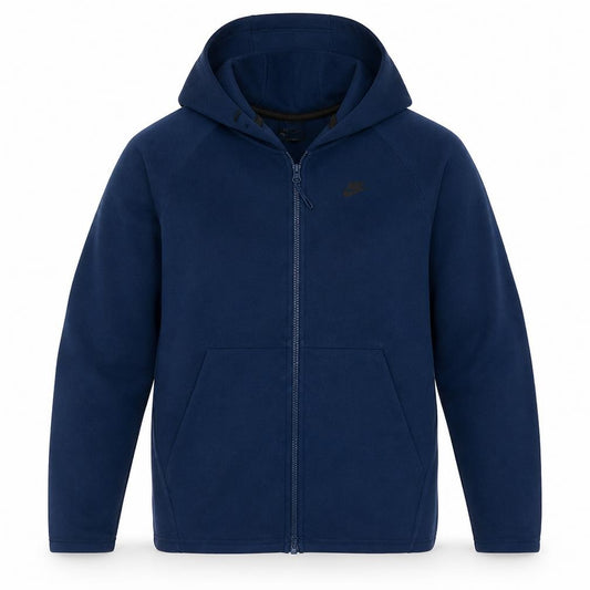 Nike Men's Blue Full Zip Hoodie L Regular Fit Fleece Sweatshirt