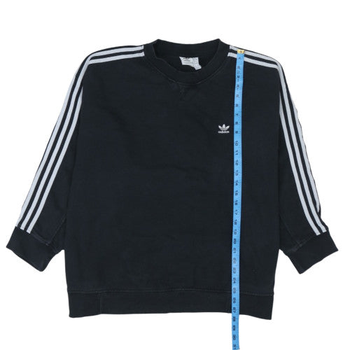 Adidas Womens Black 2XL Pullover Sweatshirt with Stripes