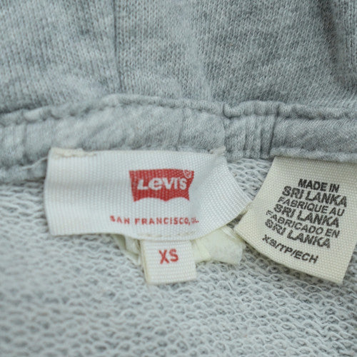 Levi's Women Grey Full Zip Hoodie XS Hooded Graphic Casual