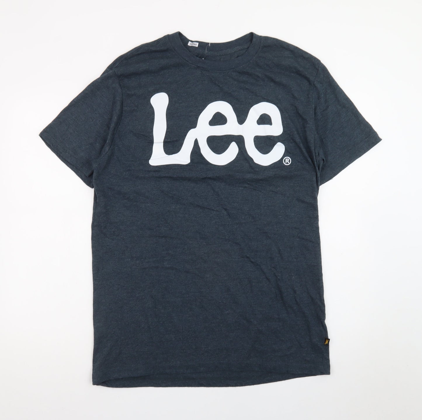 Lee Men's Blue Crew Neck Logo Short Sleeve T-Shirt Size L