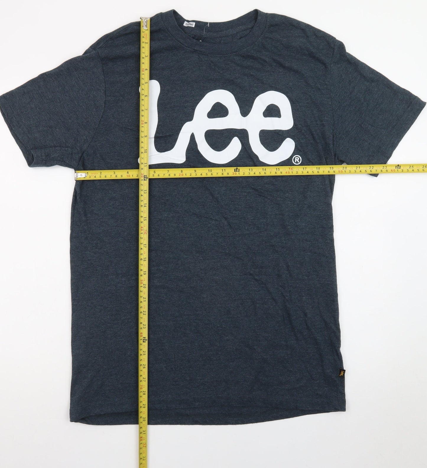 Lee Men's Blue Crew Neck Logo Short Sleeve T-Shirt Size L