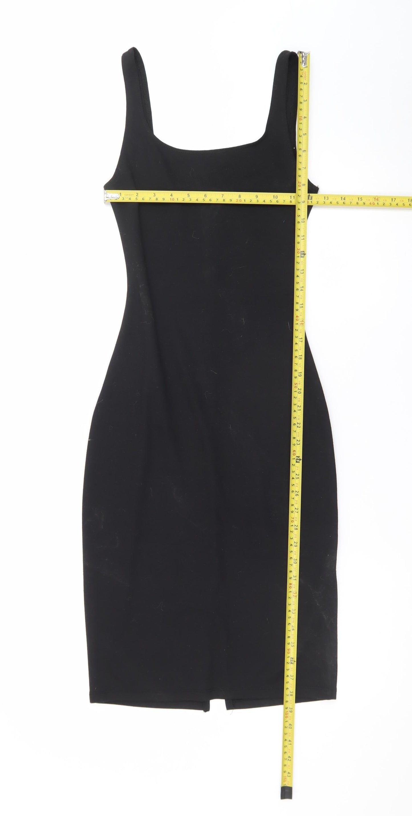 Pull&Bear Women's Black XS Sleeveless Bodycon Jersey Dress