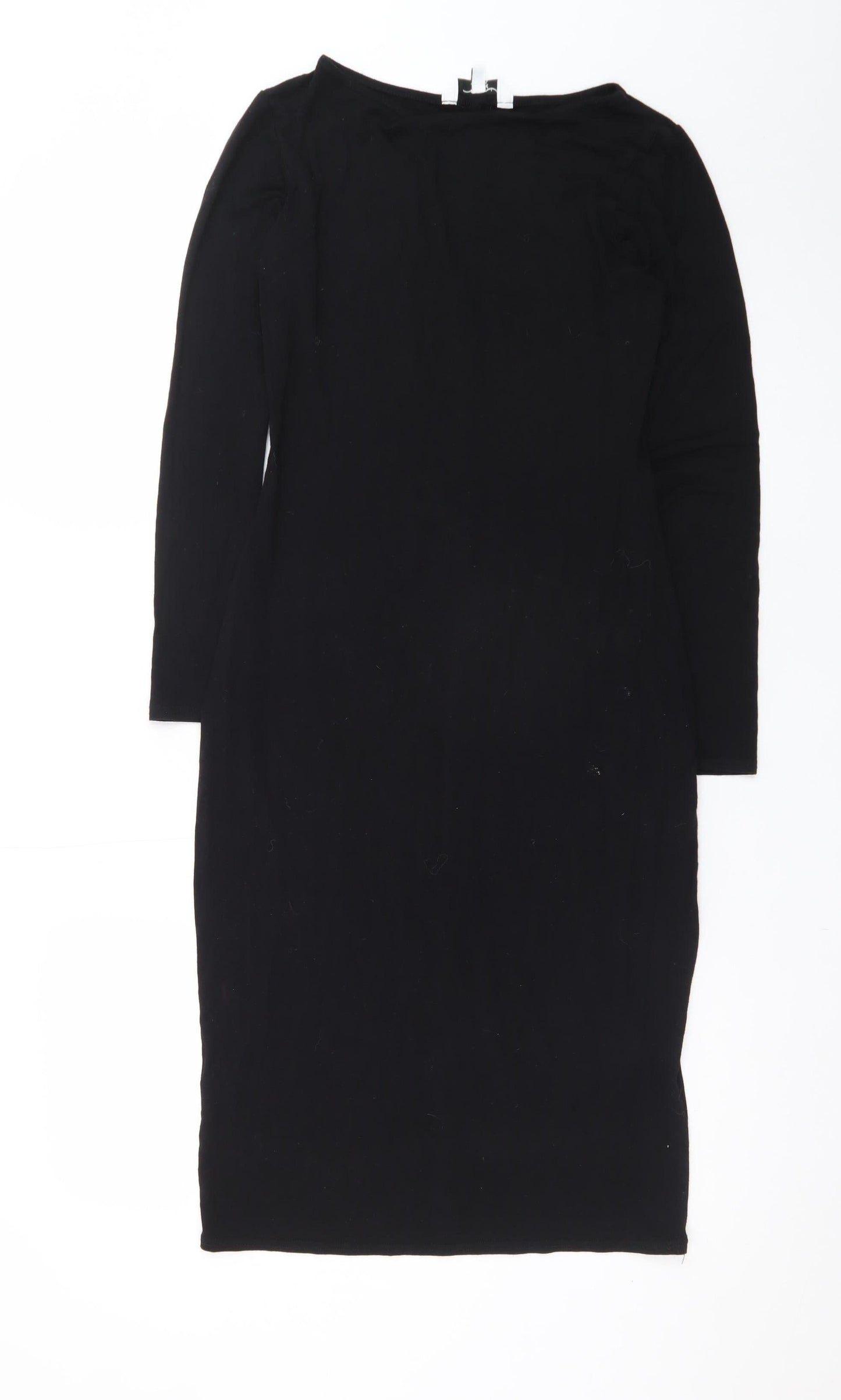 New Look Women Black Size 12 Bodycon Knee Length Long Sleeve Dress
