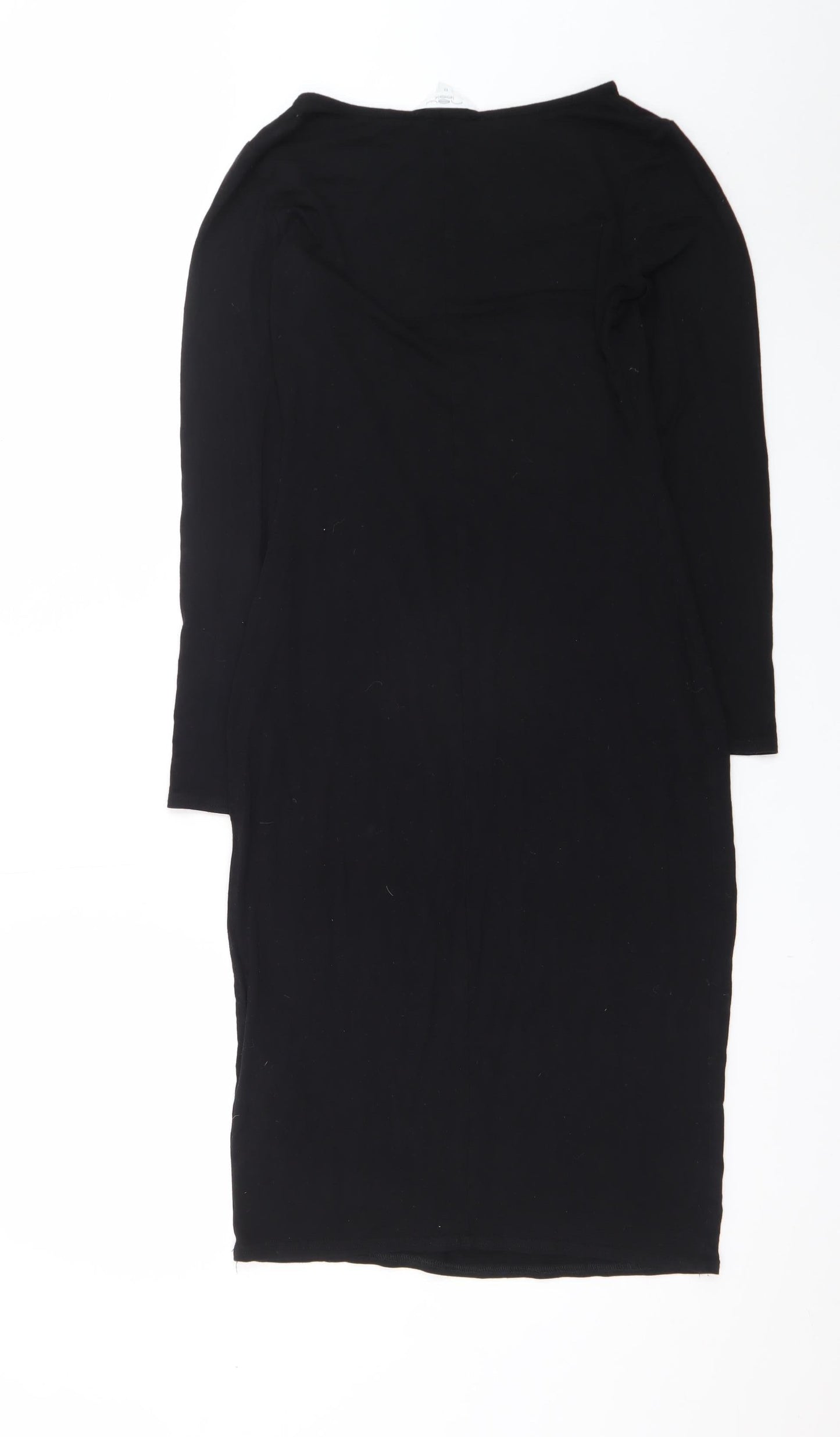 New Look Women Black Size 12 Bodycon Knee Length Long Sleeve Dress