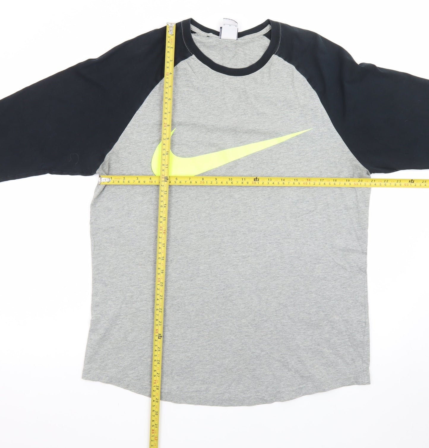 Nike Men's Grey XL 3/4 Sleeve Crew Neck Sports T-Shirt