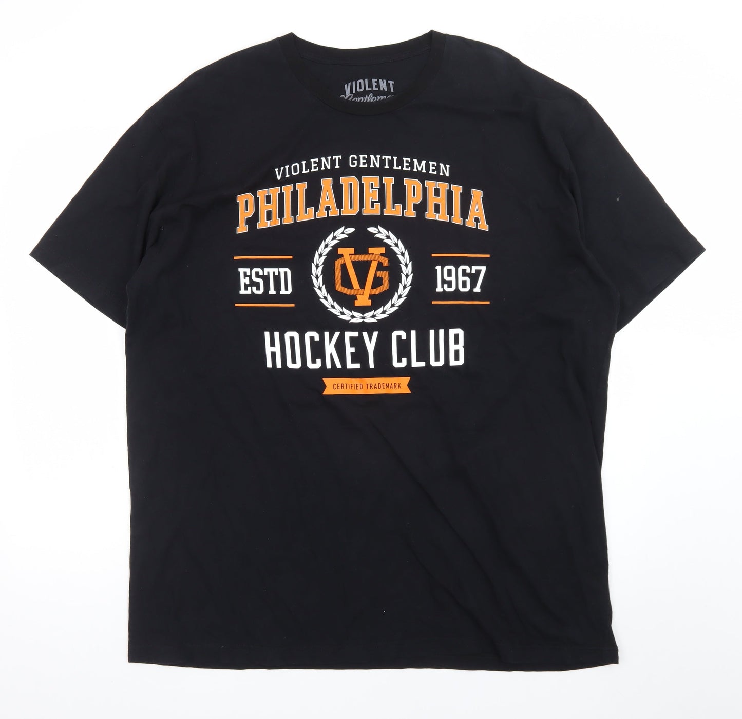 Violent Gentlemen Men's Black 2XL Hockey Club Graphic T-Shirt