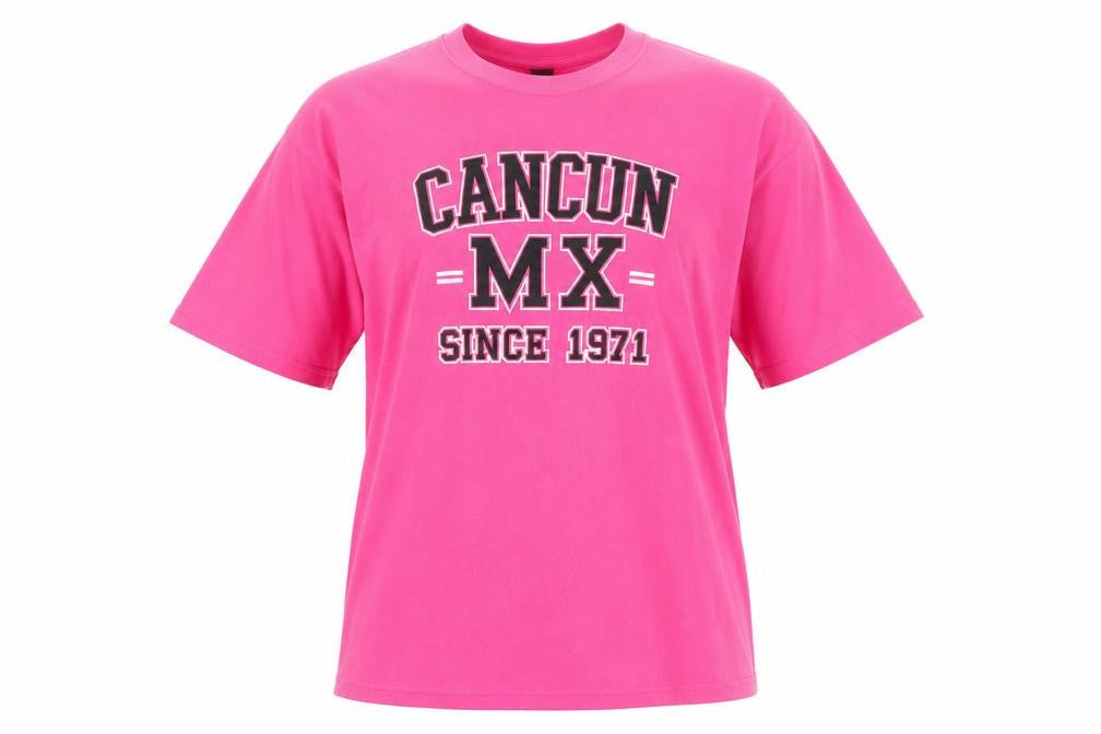 M&O Gold Women's Pink Cancun MX Print Cotton T-Shirt XL