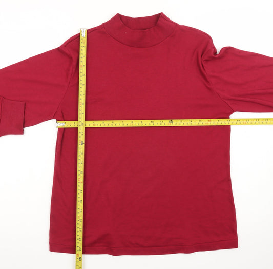 Lands' End Men's Red Mock Neck Long Sleeve Jersey T-Shirt XS