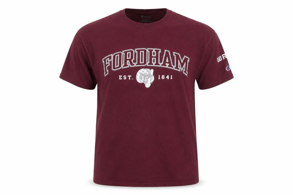 Champion Men's Burgundy Fordham Graphic Cotton T-Shirt Size L