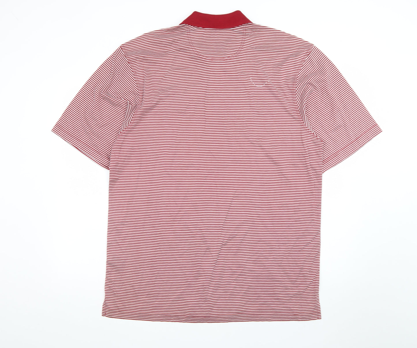 Oxford Golf Men's Red Striped Cotton Polo Shirt Size M