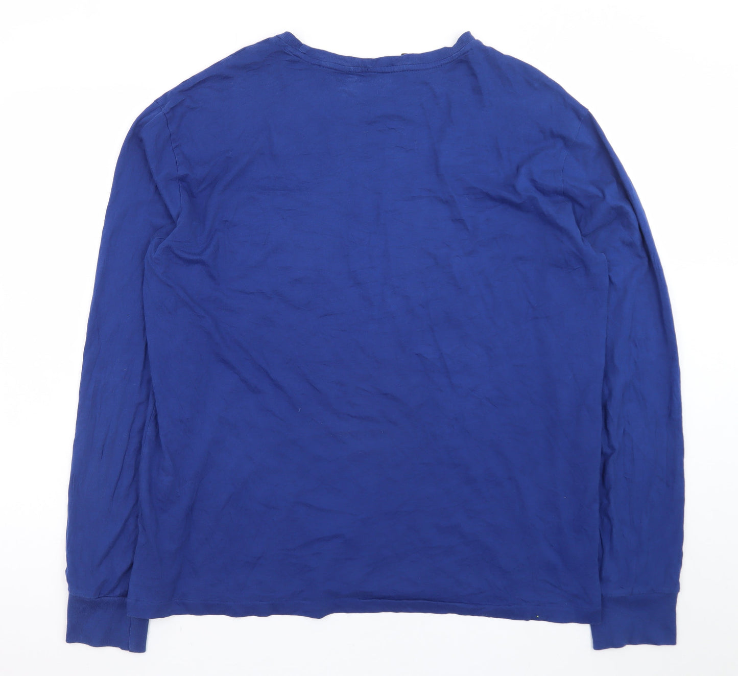 Polo Ralph Lauren Men's Blue Long Sleeve Crew Neck Cotton T-Shirt Size L