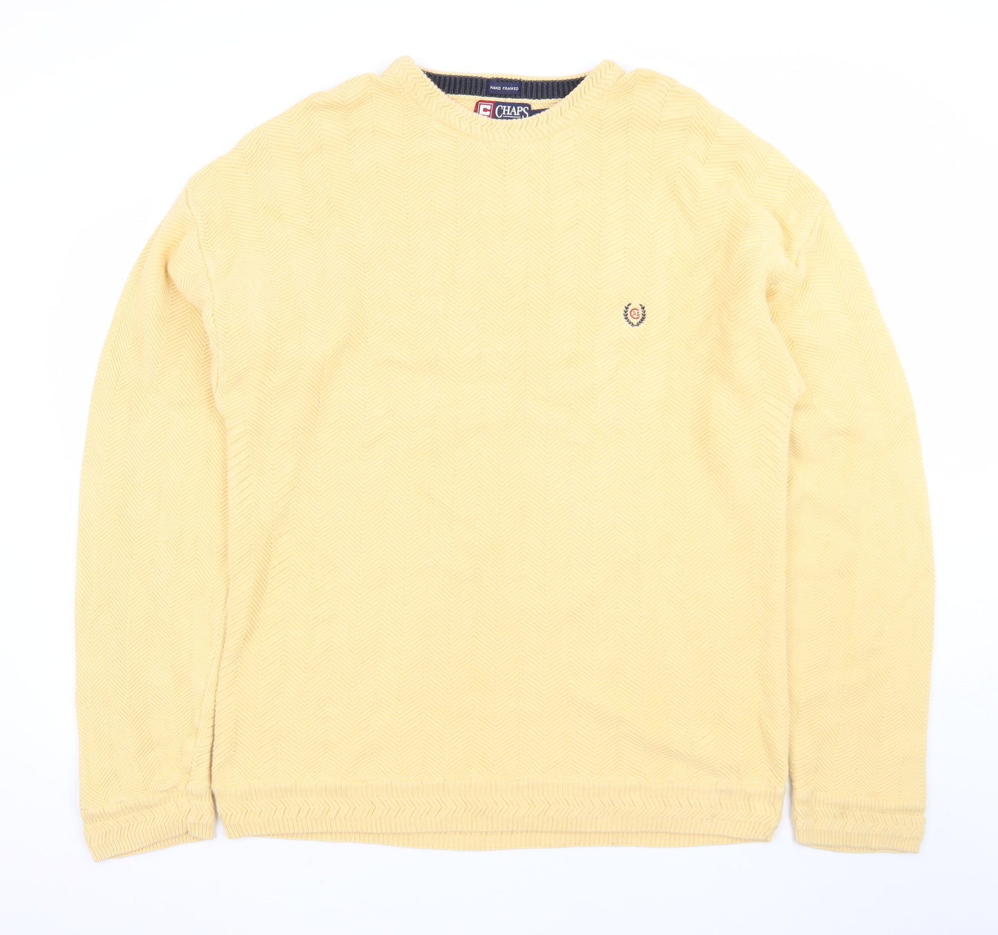 Chaps Ralph Lauren Men's Yellow XL Cotton Crew Neck Jumper