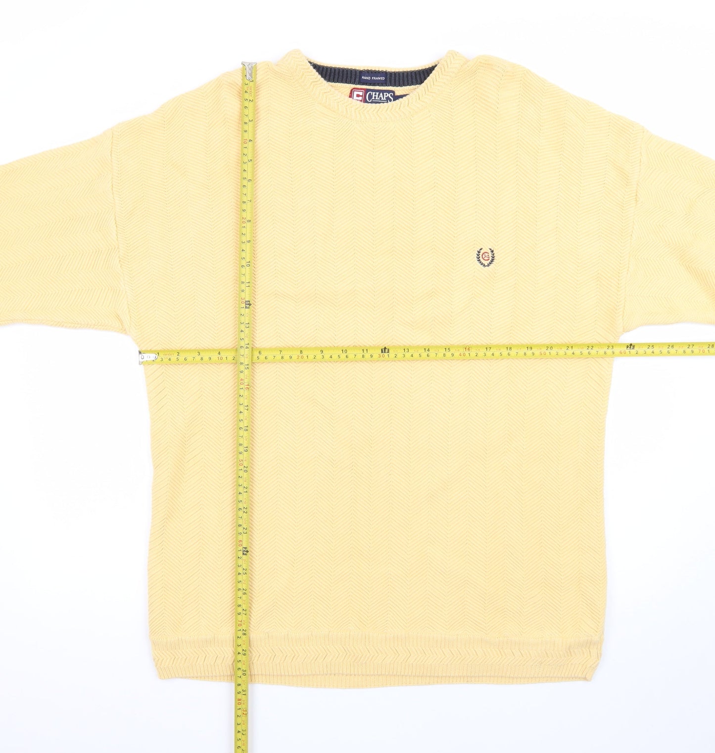 Chaps Ralph Lauren Men's Yellow XL Cotton Crew Neck Jumper