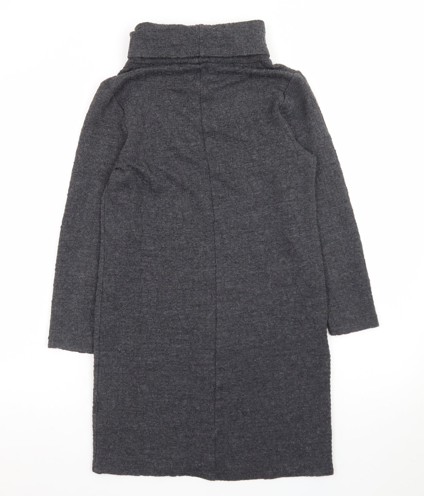 Warehouse Women’s Grey Knit Roll Neck Shift Dress Size 10