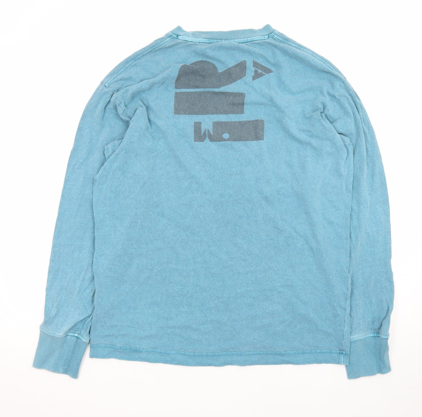 G-Star RAW Men's Blue Long Sleeve Crew Neck Cotton T-Shirt Size S