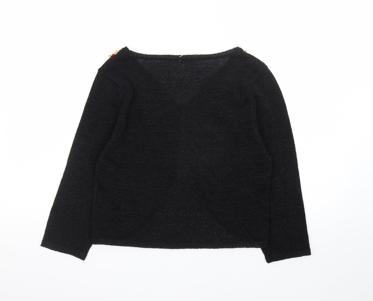 J. Marco Women's Black Beaded Knit Cardigan Size S