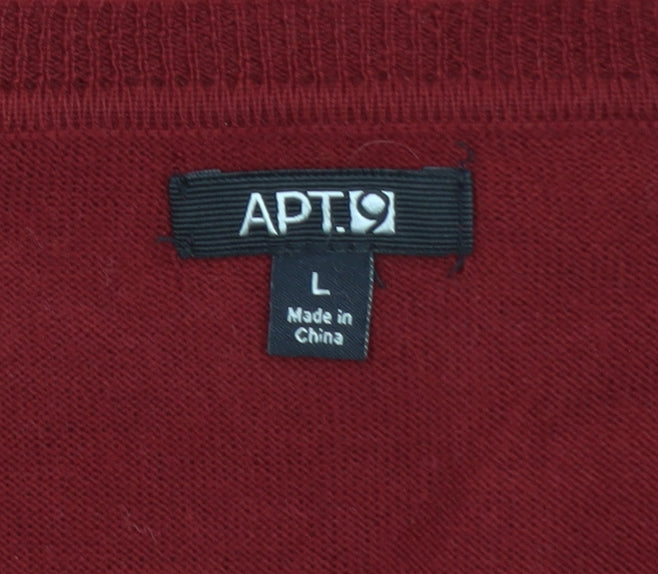 Additional view of APT.9 Men's Red Argyle V-Neck Knit jumper, size L