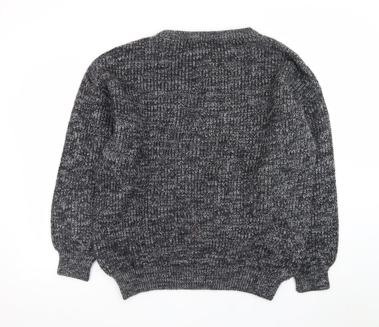 Fiume Men's Grey Argyle Wool Blend Chunky Knit Pullover Jumper XL