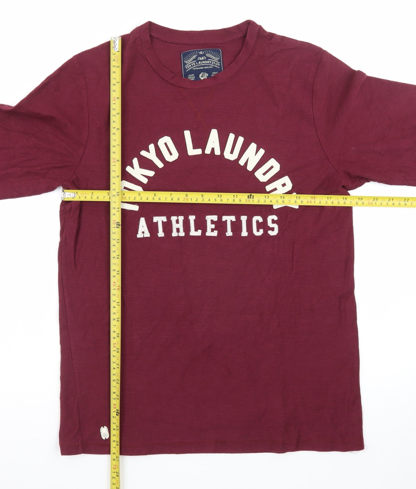 Tokyo Laundry Men's Red Long Sleeve Athletics T-Shirt Size M