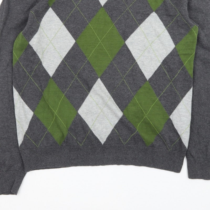 Additional view of Le Château Men’s Grey Argyle V-Neck Knit jumper L