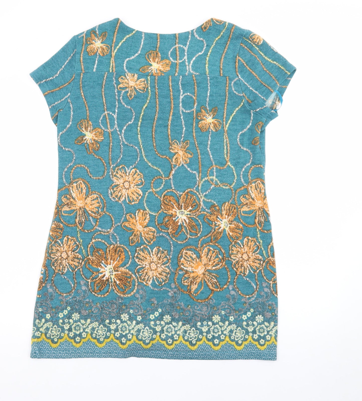 Joe Browns Womens Blue Floral Embroidered Shift Dress Size 14
