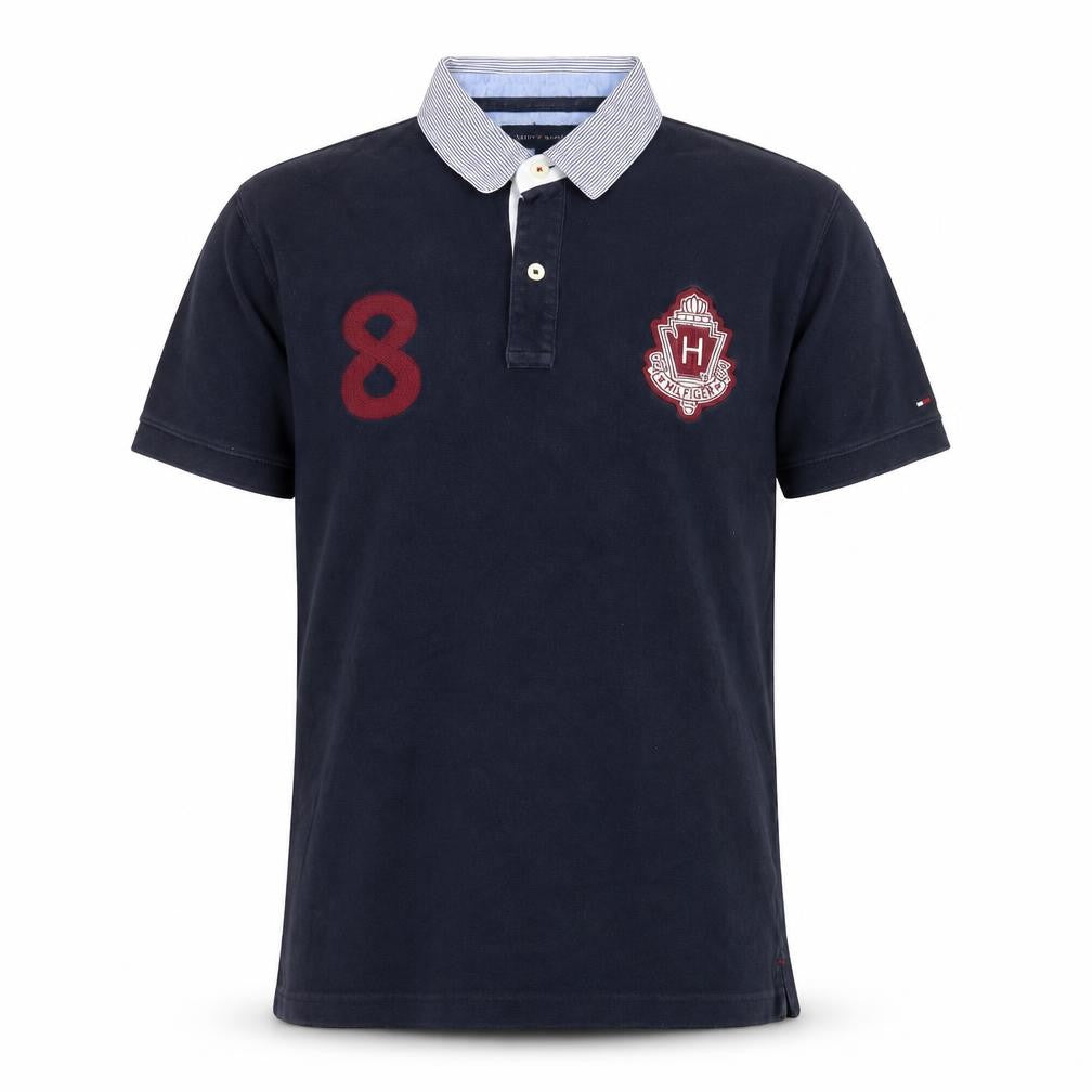 Tommy Hilfiger Men's Blue L Polo Shirt Embroidered Logo Preppy Style