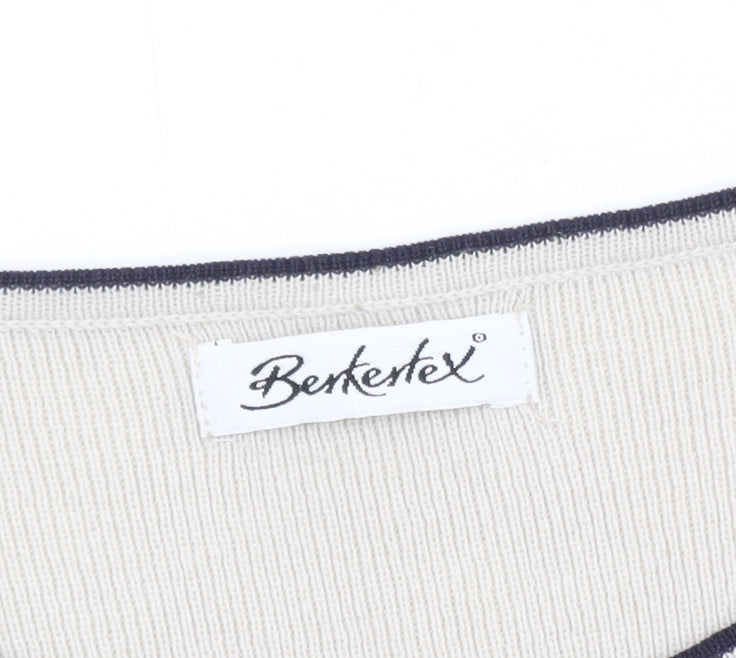 Berkertex Women Beige Short Sleeve Knit Jumper Size 14/16