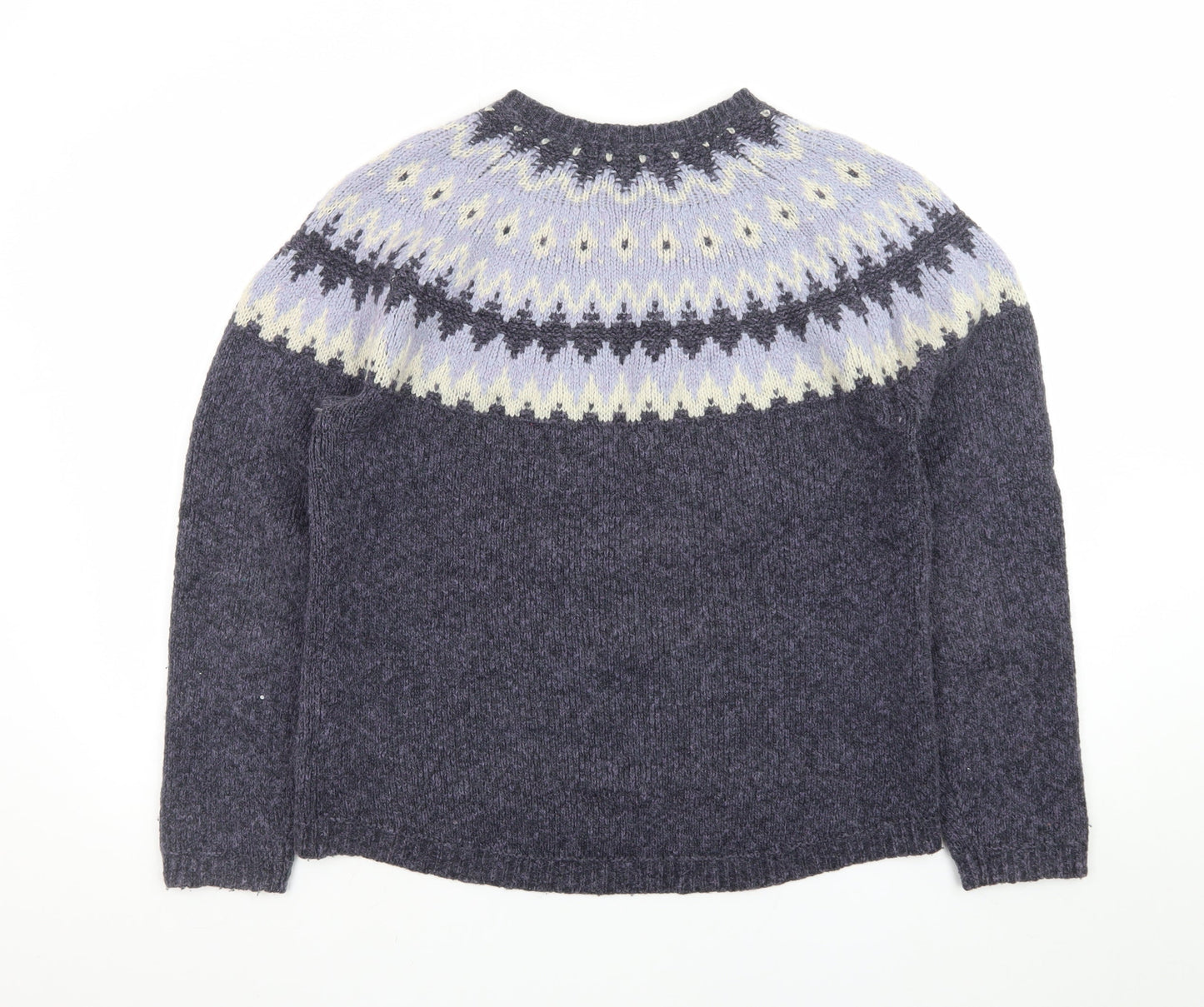 Marks and Spencer Women’s Grey Fair Isle Wool Blend Jumper Size 14
