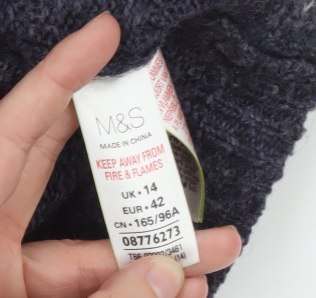 Marks and Spencer Women’s Grey Fair Isle Wool Blend Jumper Size 14