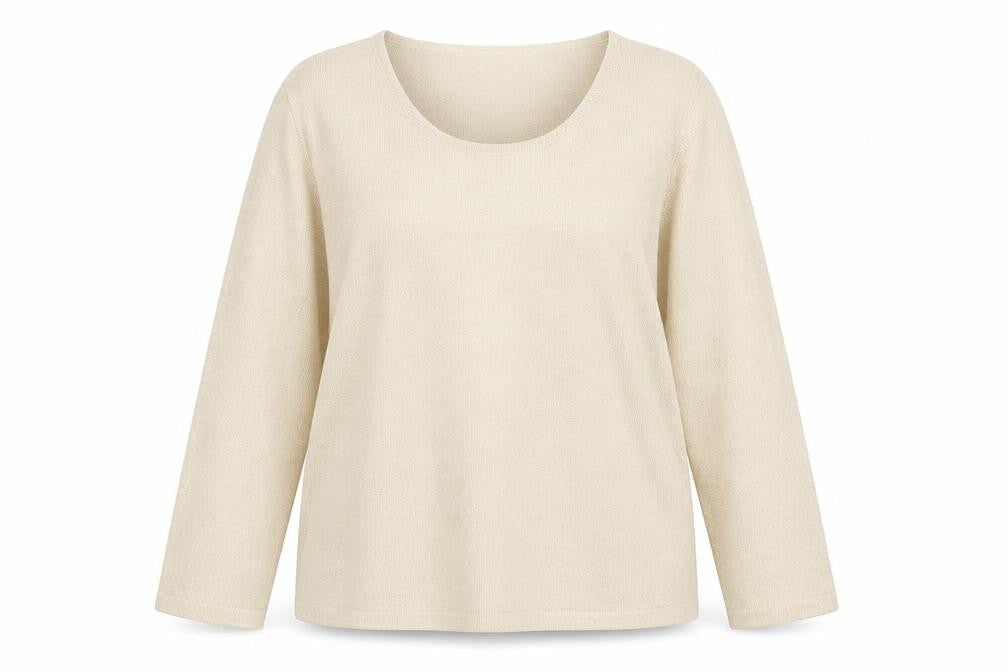 Allison Daley Women's Beige Knit Pullover Jumper L Scoop Neck