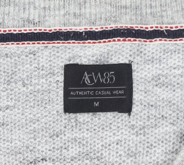 Additional view of ACW85 Men's Grey V-Neck Knit jumper, size M