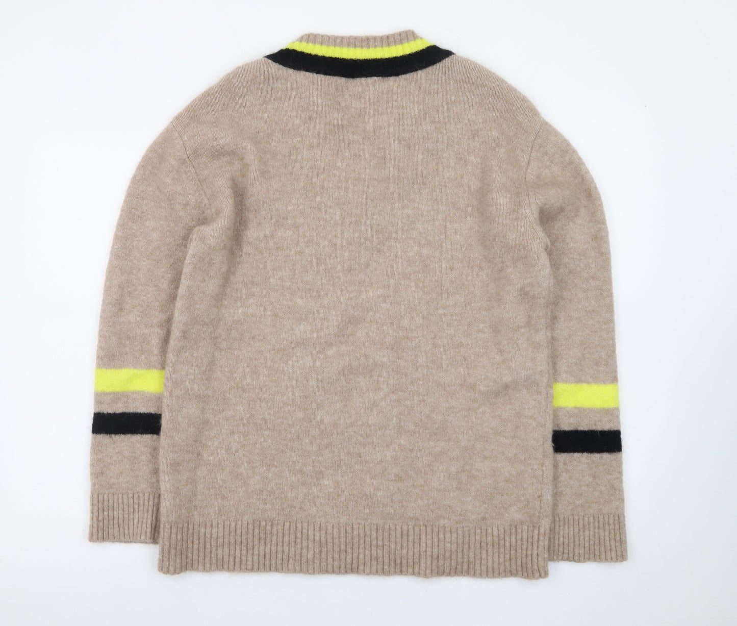 Marks and Spencer Bella Freud Womens Beige V-Neck Wool Jumper M