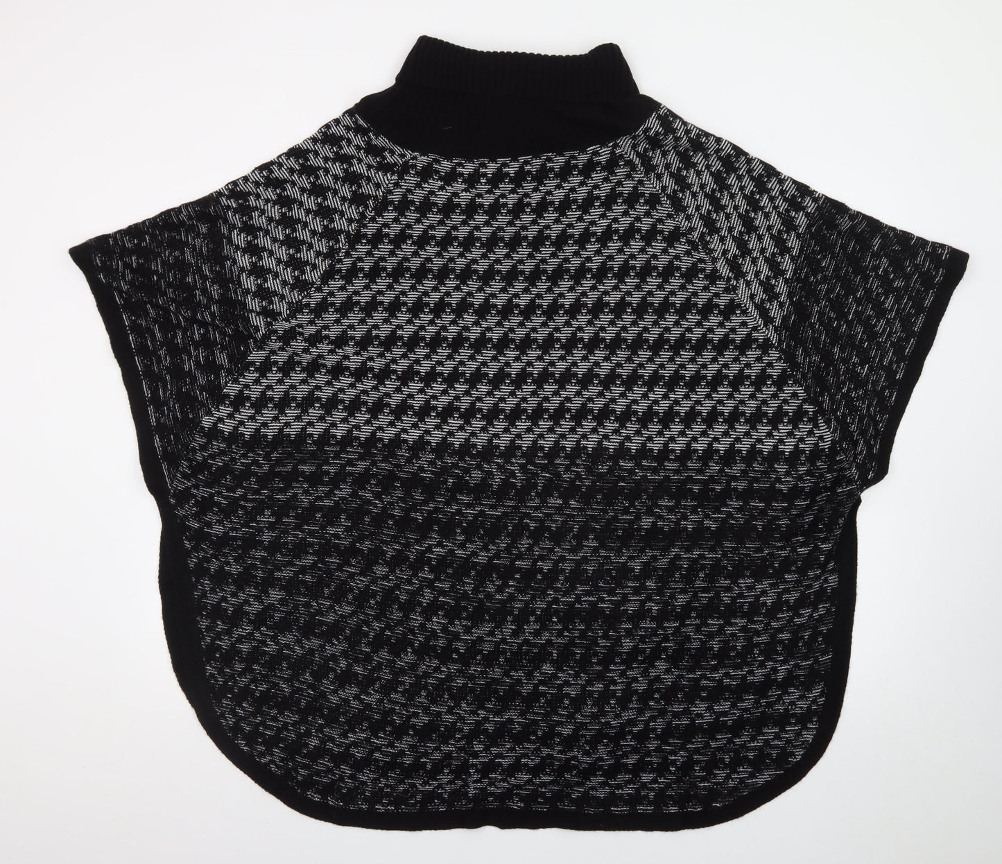Virtuelle Women's Black Roll Neck Button Cape Jumper Size XL