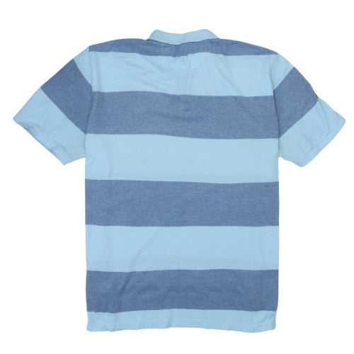 Chaps Men's Blue Striped 2XL Cotton Polo Shirt