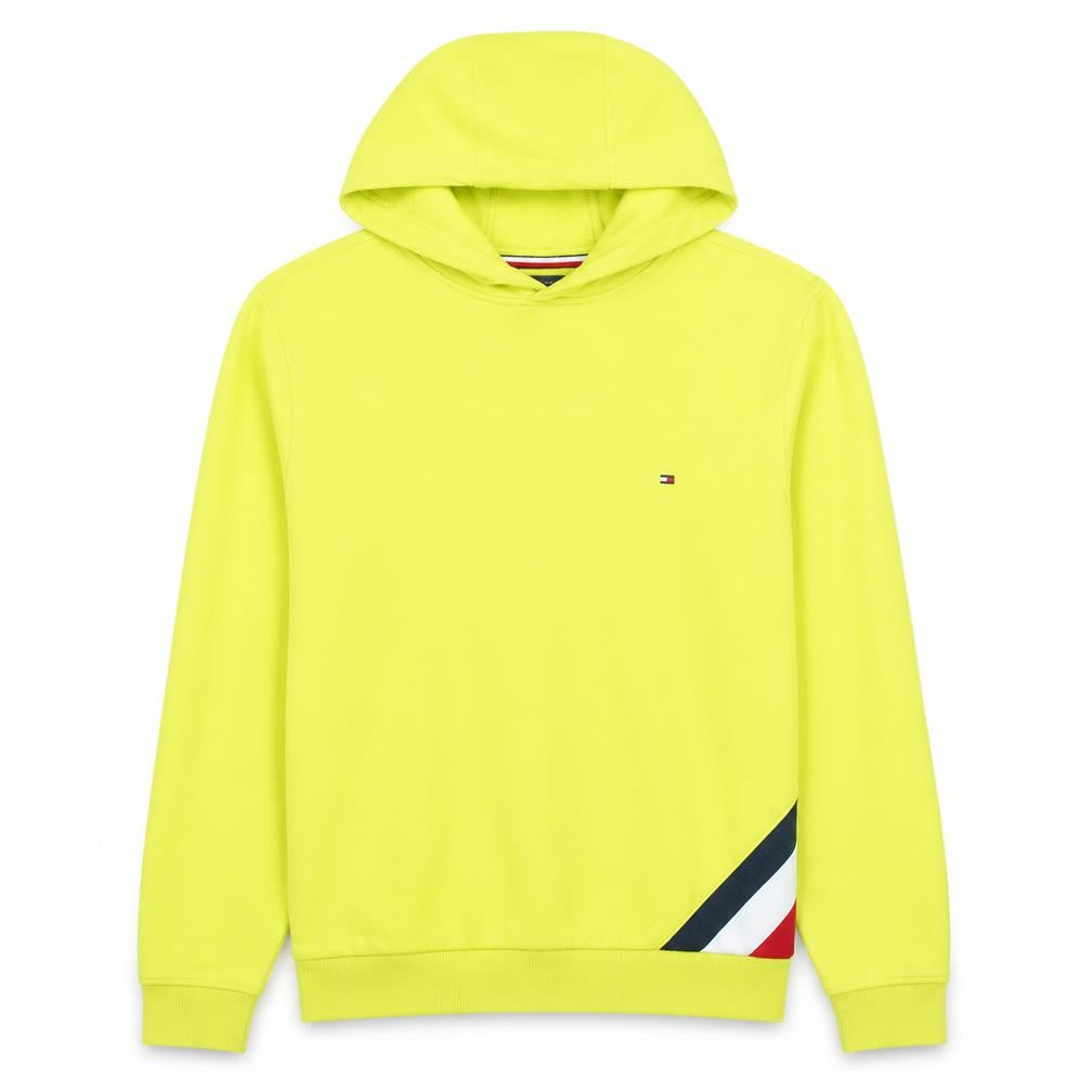 Tommy Hilfiger Men's Yellow Hoodie L Cotton Pullover Logo Casual