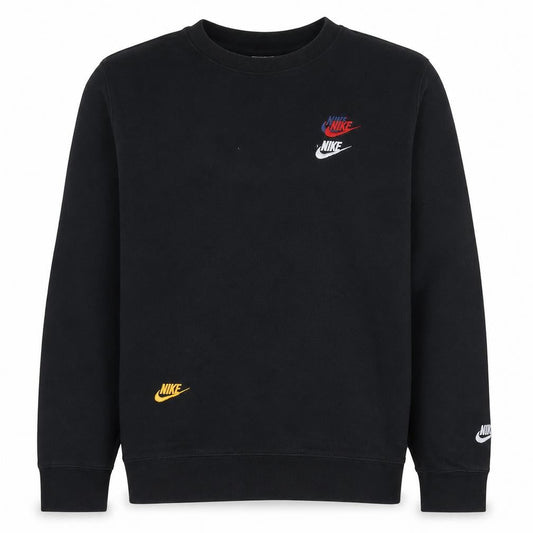 Nike Men's Black Embroidered Logo Sweatshirt Size M Crew Neck
