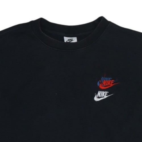Nike Men's Black Embroidered Logo Sweatshirt Size M Crew Neck