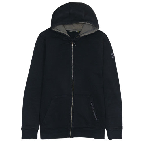 Under Armour Mens Black Full Zip Hoodie Size L Fleece Sweatshirt