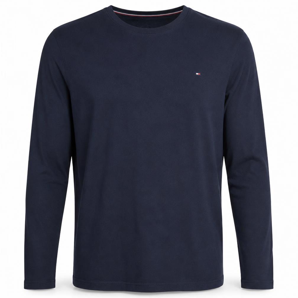 Tommy Jeans Men's Navy Slim Fit Long Sleeve Cotton T-Shirt XL