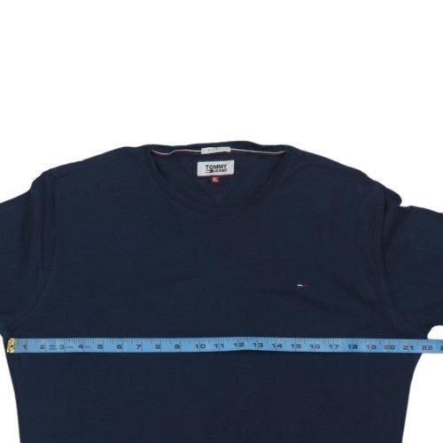 Tommy Jeans Men's Navy Slim Fit Long Sleeve Cotton T-Shirt XL