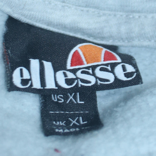 Ellesse Men's Grey XL Pullover Hoodie Fleece Tennis Club Logo