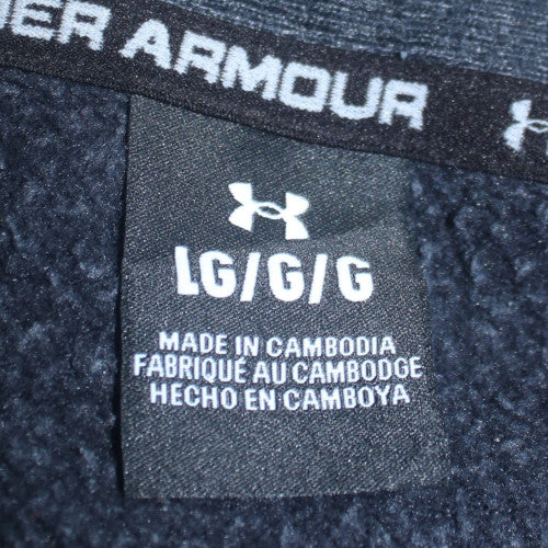 Under Armour Women Grey Full Zip Hoodie Large Cotton Blend Athletic