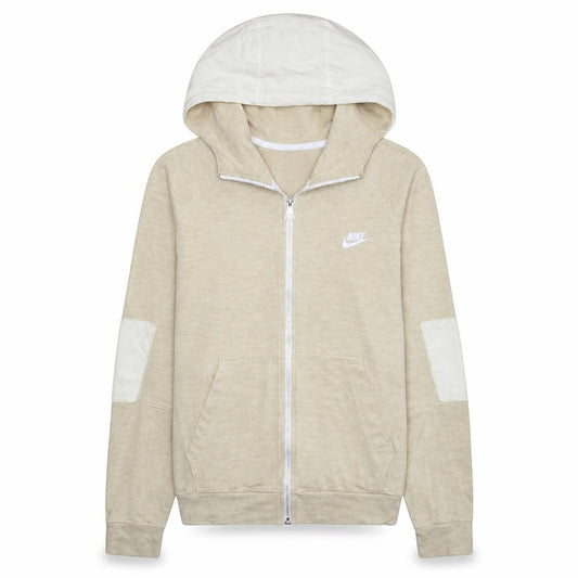 Nike Men's Beige Full Zip Hoodie Medium Cotton Blend
