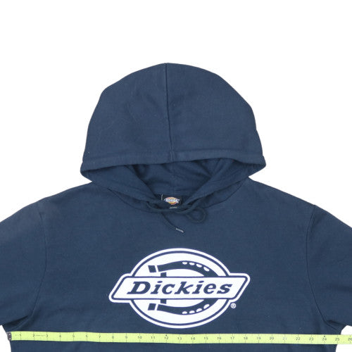 Dickies Men's Blue Pullover Hoodie L Fleece Logo Sweatshirt
