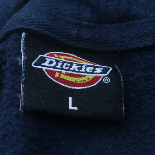 Dickies Men's Blue Pullover Hoodie L Fleece Logo Sweatshirt