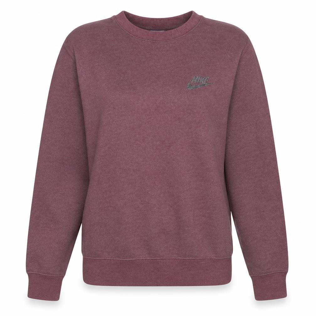 Nike Womens Burgundy Cotton Blend Crew Neck Pullover Sweatshirt M