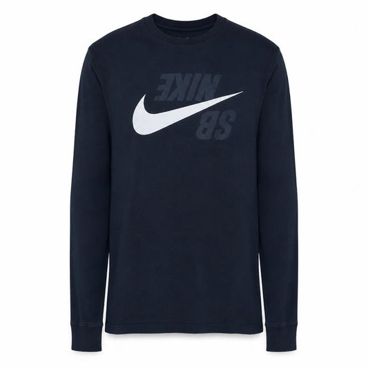 Nike Men's Navy Long Sleeve Crew Neck Graphic T-Shirt Size S