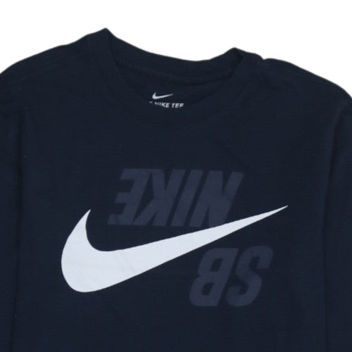 Nike Men's Navy Long Sleeve Crew Neck Graphic T-Shirt Size S